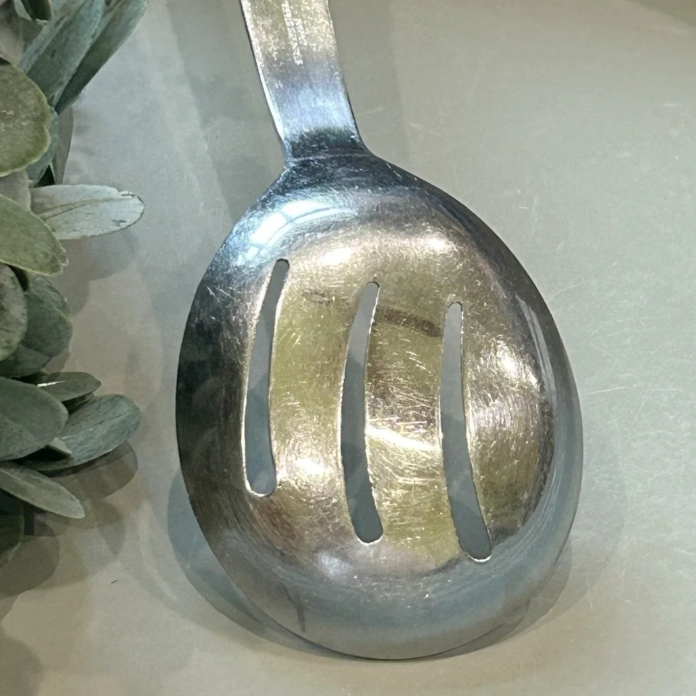 Vintage‎ Ekco Kitchamajig Slotted Spoon Black Plastic Handle Kitchen Tool 12